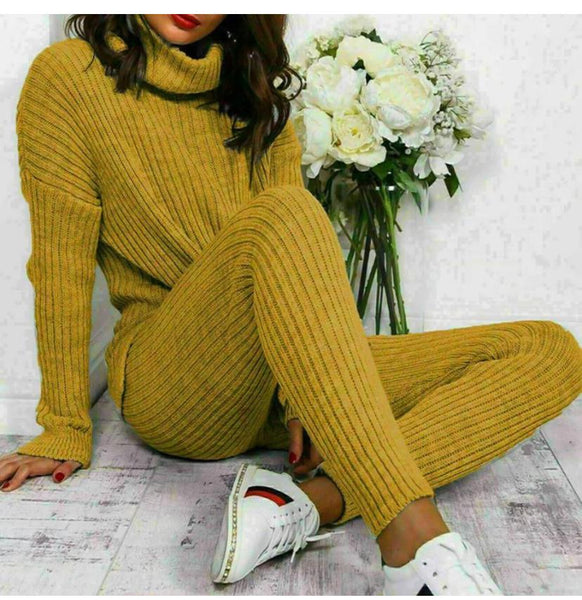 Ribbed Knitted Loungewear Set