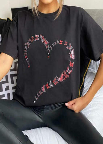 Butterfly Heart Oversized T-Shirt