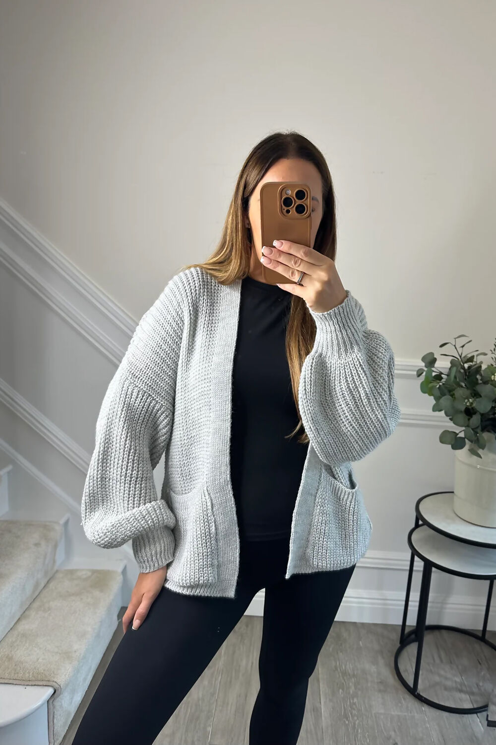 A&S Bulky sleeve balloon cardigan short