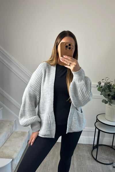 SHORT BALLOON SLEEVE CARDIGAN