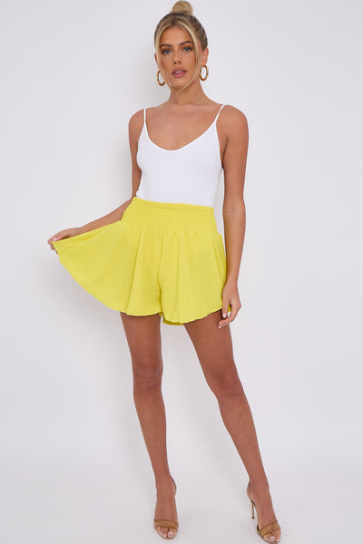 HIGH WAIST WIDE LEG SHORTS