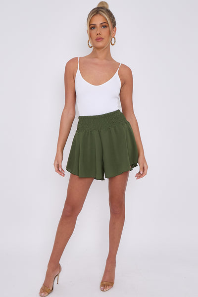 HIGH WAIST WIDE LEG SHORTS