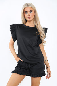 FRILL SHORT SLEEVE TOP & SHORT SET