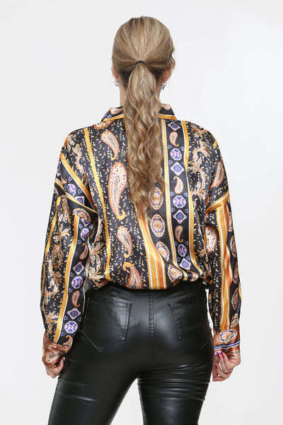 Paisley Print Satin Shirt