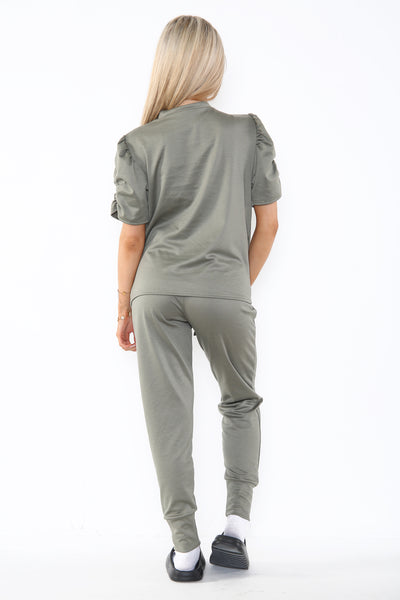 Ruche Arm Jogger Two Piece Loungewear Set