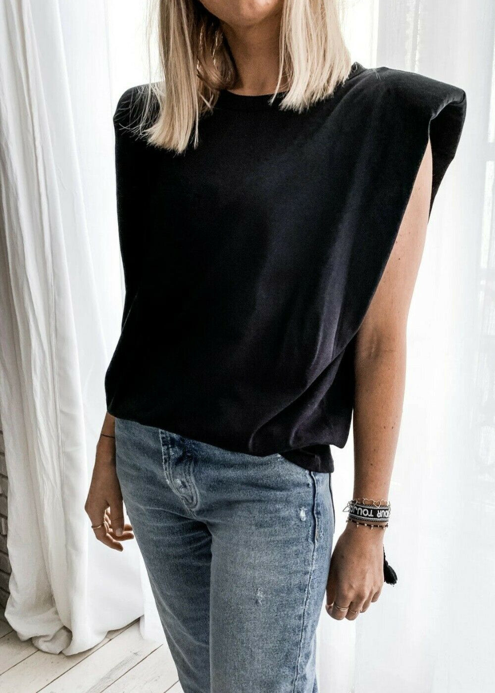 Padded Shoulder Top