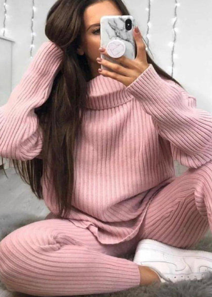 Ribbed Knitted Loungewear Set