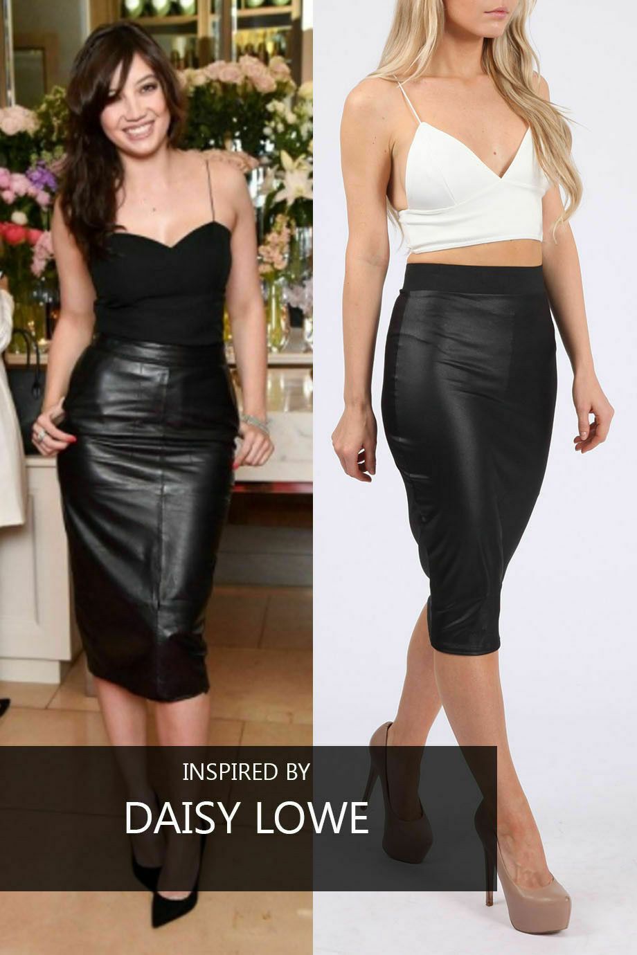 Wetlook Pencil Skirt