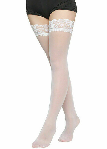 Mesh Hold Up with Lace Trim